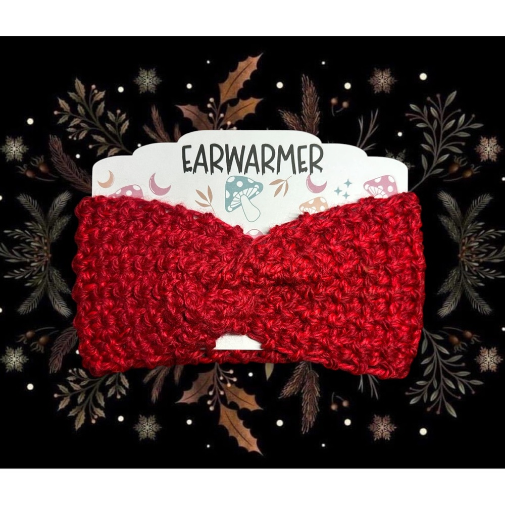 Twisted Scarlet Wool Blend Earwarmer Headband